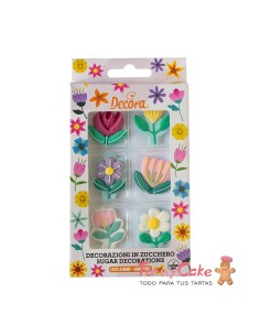 Flores De Primavera de Azúcar 6ud Decora