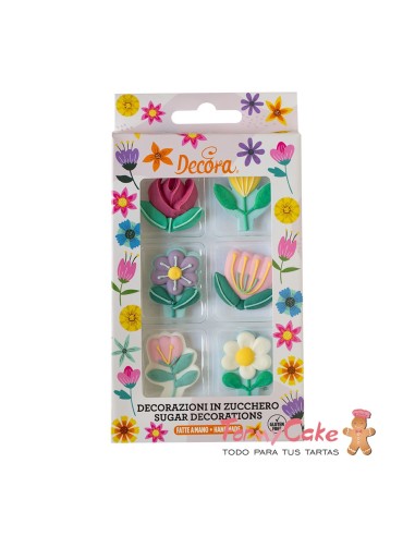 Flores De Primavera de Azúcar 6ud Decora
