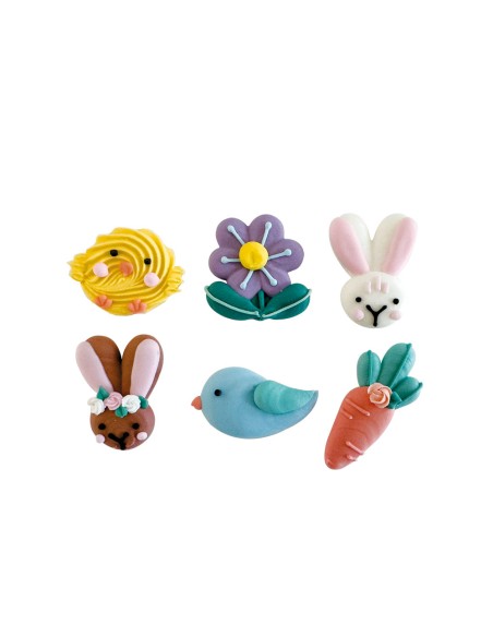 Figuritas de Pascua de Azúcar Comestible 6ud Decora