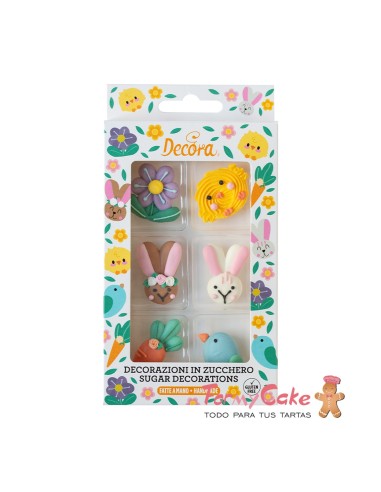 Figuritas de Pascua de Azúcar Comestible 6ud...