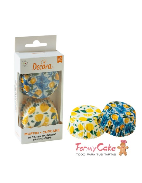 Cápsulas Cupcakes Limones Amalfi 36uds Decora