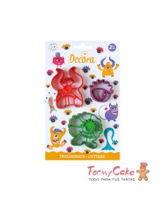 Kit Cortadores Galletas Monstruos 3ud. Decora