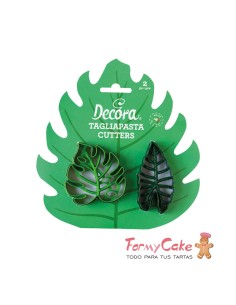 Kit Cortador Galletas Hojas Tropicales 2ud Decora