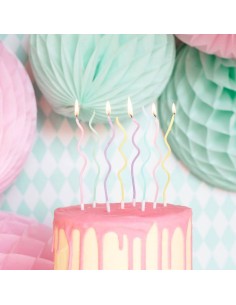 Velas Curl Mix 16cm, 8uds PartyDeco 2