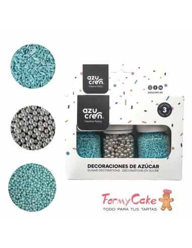 Set Sprinkle Fideos Turquesa/Nonpareil...