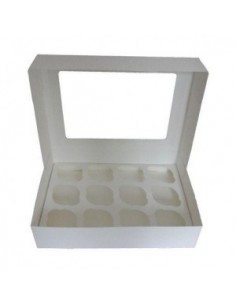 Caja 12 Cupcakes Blanca
