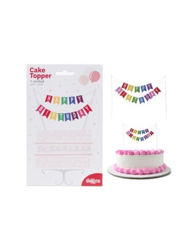 Topper Banderas Happy Birthday Dekora