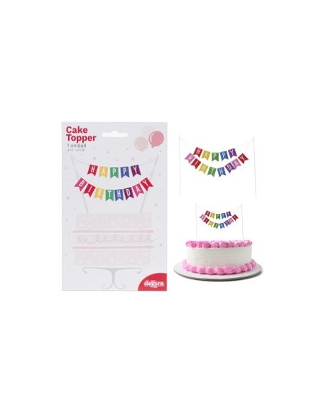 Topper Banderas Happy Birthday Dekora