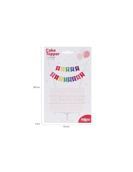 Topper Banderas Happy Birthday Dekora