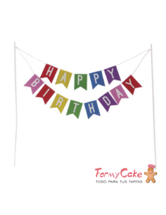 Topper Banderas Happy Birthday Dekora