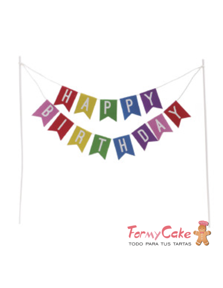 Topper Banderas Happy Birthday Dekora