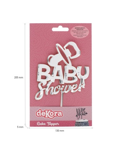 Topper Baby Shower Plateado Dekora