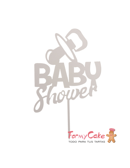 Topper Baby Shower Plateado Dekora