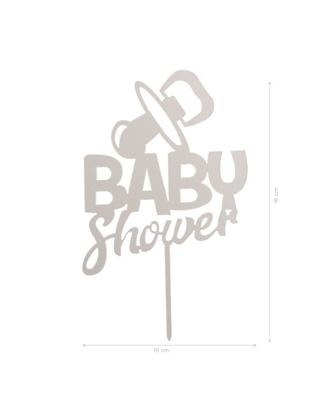 Topper Baby Shower Plateado Dekora