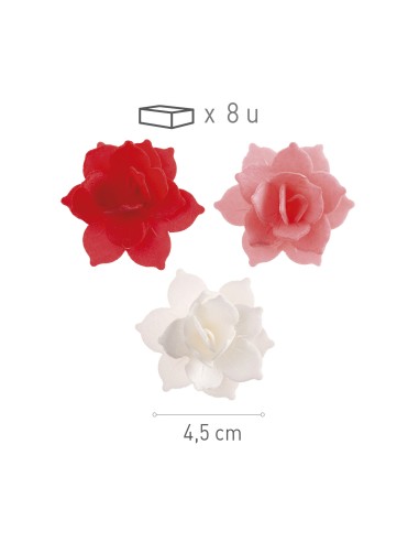 Mini Nenufares De Oblea Roja/Rosa 8uds Dekora