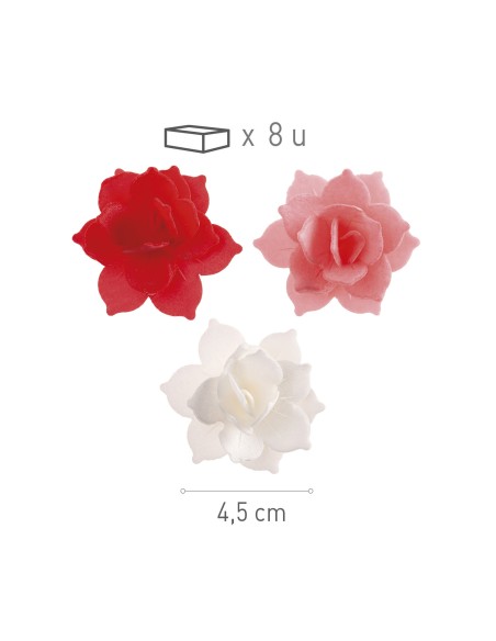 Mini Nenufares De Oblea Roja/Rosa 8uds Dekora