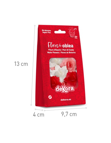 Mini Nenufares De Oblea Roja/Rosa 8uds Dekora