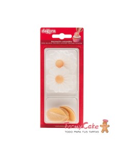 Flores Blanca Y Hojas Doradas De Oblea Dekora