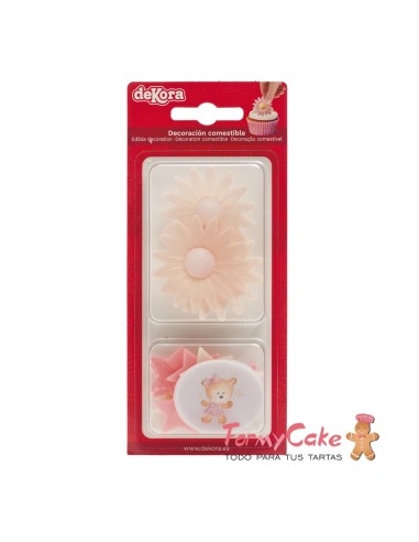 Decoraciones De Oblea Bebé Rosa Dekora