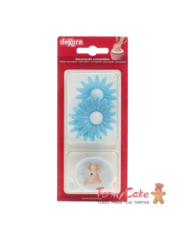 Decoración surtido De Oblea Bebé Azul Dekora