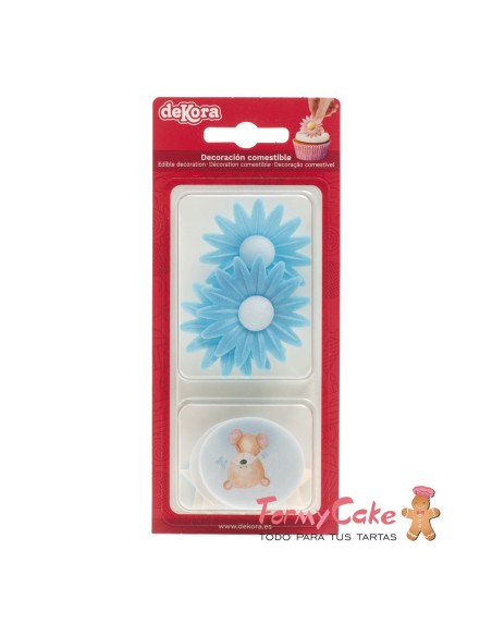 Decoración surtido De Oblea Bebé Azul Dekora