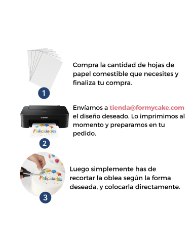 Impresión Comestible Personalizada en Papel de...