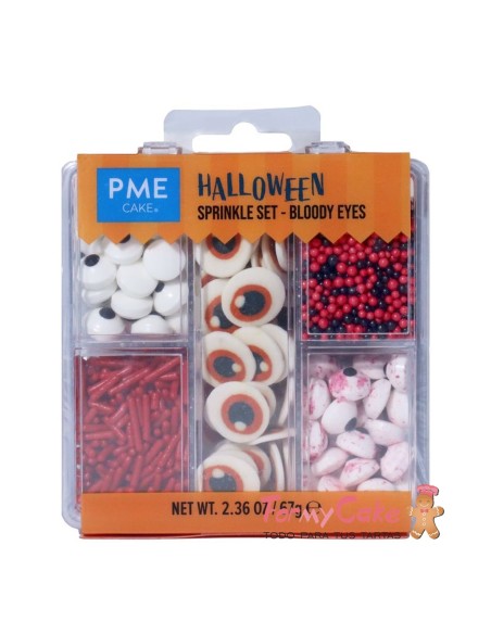 Mezcla de Sprinkles 5-En-1 Para Halloween- Ojos Sangrientos 25G PME