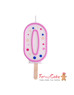 Velas para Tartas Rosa Número 0 PME