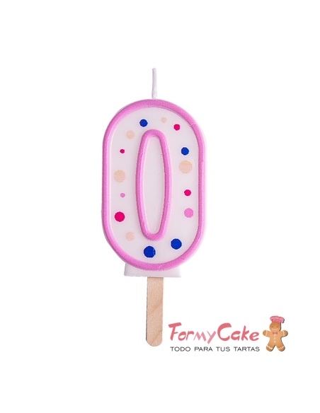Velas para Tartas Rosa Número 0 PME
