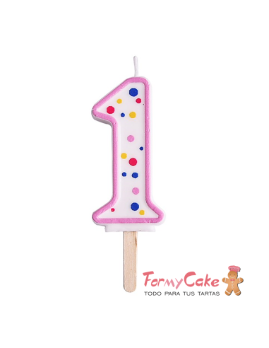 Velas para Tartas Rosa Número 1 PME