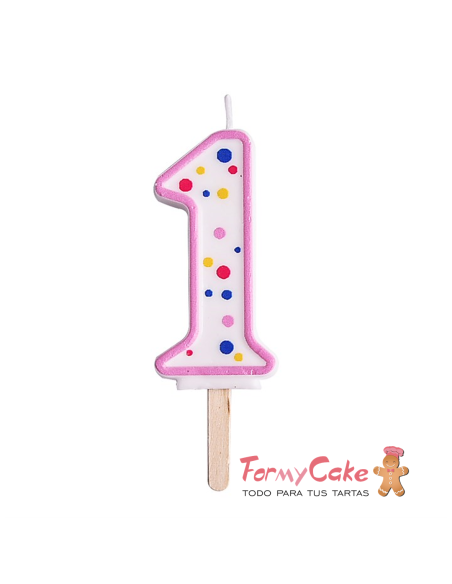 Velas para Tartas Rosa Número 1 PME