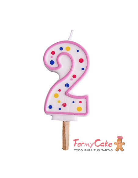 Velas para Tartas Rosa Número 2 PME