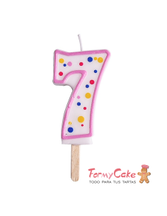 Velas para Tartas Rosa Número 7 PME