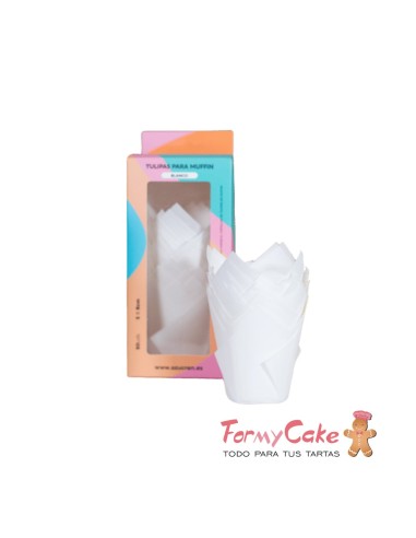 Tulipas Para Muffins Blancas 50ud Azucren