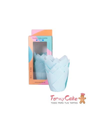 Tulipas Para Muffins Azul Bebé 50ud Azucren