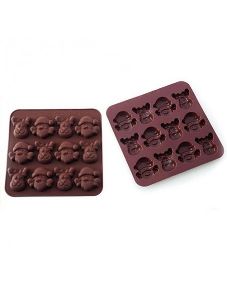 Molde Silicona 12 Bombones Navidad Silikomart