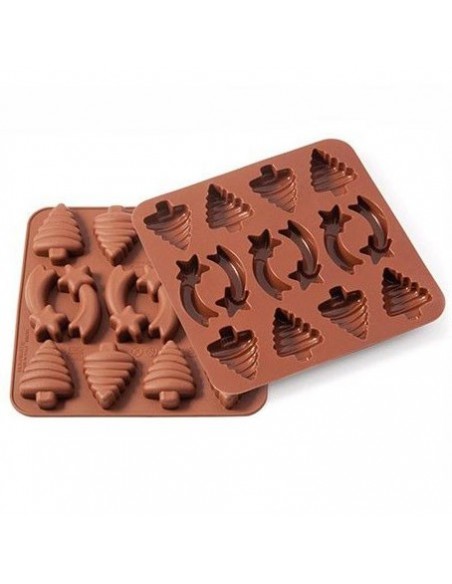 Molde Silicona 12 Bombones Navidad Silikomart