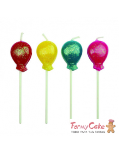 Velas para Tartas globos 4ud pme