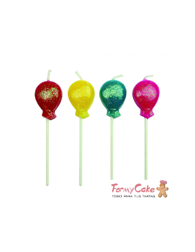 Velas para Tartas globos 4ud pme