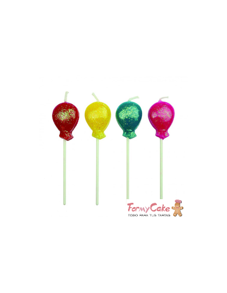 Velas para Tartas globos 4ud pme