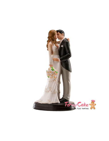 Figura para Tarta Novios Dándose un Beso