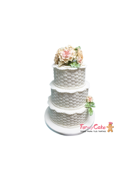 Molde de Silicona  Cesta Rústica de Alice de Karen Davies