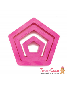 Set 3 Cortadores pentagonos  Decora