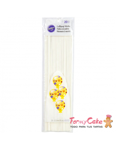 Palitos Lollipops 10cm 50ud Wilton