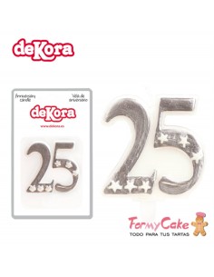 Vela 25 Aniversario Dekora 6cm