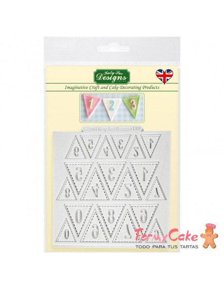 Molde de Silicona Banderitas De Números Katy Sue