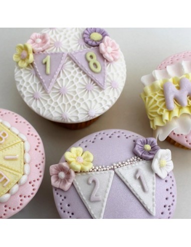 Molde de Silicona Banderitas De Números Katy Sue